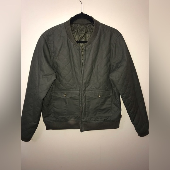 BURTON Womens Cotton Blend Reversible Olive Green Full Zip Bomber Jacket Size M - Picture 10 of 14